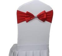 GVNFJKJK chair sashes. Chair Sashes,Chair Band Spandex Sash With Satin Bow For Chair Cover Event Wedding Party Christmas Decoration,50pcs(Red)