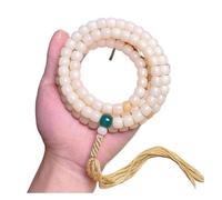 GVNFJKJK Chinese-style bracelets, Natural Bodhi Root Beaded Bracelets White Jade Bodhi Beads Bracelets Buddha Rosary for Men And Women