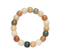 GVNFJKJK Chinese-style bracelets, Natural Weathered Bodhi Root Beads Bracelet, Colorful Bodhi Stretched Bracelet for Meditation Prayer
