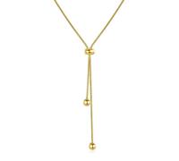 GVNFJKJK Exquisite Jewellery Gifts Simple Gold Hand Pull Necklace 18K Gold Plated Snake Soft Chain Necklace with Balls Pendant Stainless Steel Gold Necklace Women