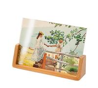 GVNFJKJK Family Photo Display U-shaped with Wooden Base High Definition Acrylic Glass Covers Picture Frame Tabletop Decor Vertical/Horizontal