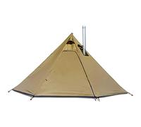GVNFJKJK Four-season tents, Camping Pyramid Tipi Tents with Stove Hole Windows, 4 Season Outdoor Family Teepee Canvas Instant Tent for 2-4 Person
