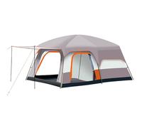 GVNFJKJK Four-season tents, Luxury Tents For Camping Large Family Tent With Rooms 4-12 People Two-Bedroom And One-living Room Design(Beige,M)
