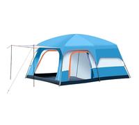 GVNFJKJK Four-season tents, Luxury Tents For Camping Large Family Tent With Rooms 4-12 People Two-Bedroom And One-living Room Design(Blue,L)