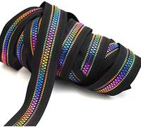 GVNFJKJK Metal zips, Resin Zippers, 2Yard 5# Nylon Rainbow Teeth Zipper for Sewing Bag Jacket Zip for DIY Garment Accessories
