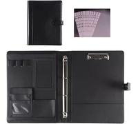 GVNFJKJK Professional folders Organizer Conference File Folder With A4 Size Clipboard(Svart)