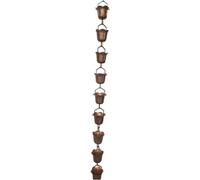 GVNFJKJK Rain Gutter Chains Pouring Cups, Adjustable Length Rain Chains Waterfall, Rainwater Collector Rain Chain Downspout Hanging Rain Gutter Chain