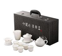 GVNFJKJK Tea sets, Tea Set 11 Piece, Bone China China Tea Cups with 6 Tea Cups Teapot with and Gift Box for Office Afternoon Tea Tea Gift Sets-B