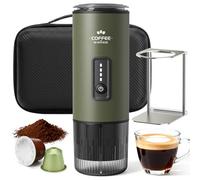 GVODE Portable Coffee Maker, 3-in-1 Electric Espresso Machine, 20 Bar | Rechargeable Self Heating Brew Device with Carry Bag and Coffee Stand for Office, Camping, Hiking, Grey