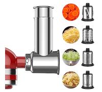 GVODE Stainless Steel Grater for KitchenAid, Cheese & Vegetable Slicer | Vegetable Cutter & Cheese Grater for KitchenAid Accessories with 4 Stainless Steel Blades, Dishwasher Safe