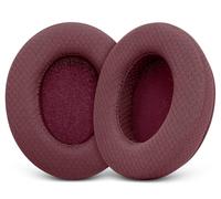 GVOEARS Mesh Fabric Replacement Ear Pads Cushions for Audio Technica M50X/M40X, HyperX Cloud/Alpha, Sony MDR 7506 & More, Earpads with High-Density Noise Isolation Foam, Added Thickness - Red