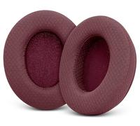 GVOEARS Mesh Fabric Replacement Ear Pads Cushions for Audio Technica M50X/M40X, HyperX Cloud/Alpha, Sony MDR 7506 & More, Earpads with High-Density Noise Isolation Foam, Added Thickness - Burgundy