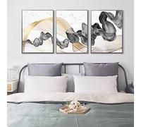 GVOZI Canvas Home Decor Poster 3Pcs Gold Grey Deco Maison Interieur Luxe Wall Art Painting Home Decor Canvas Painting Posters Prints 40x50cm