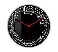 GVOZI Decorative Wall Clocks 12 Inch Magic Black Backwards Wall Clock With Silent Movement Numbers Runs Counterclockwise Reverse Anticlockwise Clock 30cm