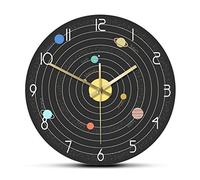 GVOZI Decorative Wall Clocks 12 Inch Solar System In Space Modern Wall Clock Astronomical Wall Art Decor Educational Planet Position Silent Wall Clock Astronaut Gift 30cm