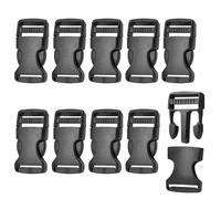 GVPOELR Click Fastener Pack of 10, Side Squeeze Buckle, Replacement Buckle, Plastic Buckle for Webbing, in Black, Buckle Repair, Sizes to Choose From, for Replacement Buckle, black, 20mm