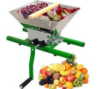 Gvqng 1.8 Gal Apple Crusher, Stainless Steel Manual Juicer, Removable Portable Fruit Grinder, No Electricity Required, Large Capacity, Scratter Pulper for Fruits, Vegetables,Green,7L