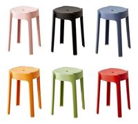Gvqng 5/6/8/10Pcs Plastic Stackable Stool, Portable Round Nesting Stools, 330lbs Load, Colorful Bearing Backless Bar Stool, Seating for Home Classroom Party Outdoor,6pcs