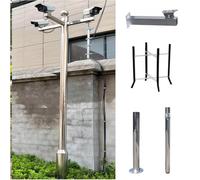 Gvqng Assemble Security Camera Pole Outdoor, Universal Surveillance Camera Post Stand, Commercial Pole for Security Camera, for Residential Area/Farm,A,3.5m