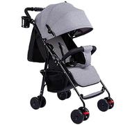 Gvqng Baby Four-Wheeled Trolley, Ultra Light Small Foldable Travel Buggy, Light Folding Baby Stroller With Reclining Function, Can Sit, Lie Down And Sleep, Easy To Fold Pram,Grey