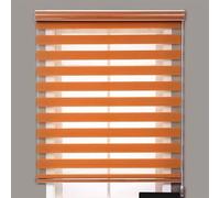 Gvqng Blackout Roller Blinds, Day and Night Zebra Roller Blind, Dual Layer Fabric Roller Shade, Curtains with Install Accessories, Sheer and Privacy Double Roller Blind,Orange,100x120cm