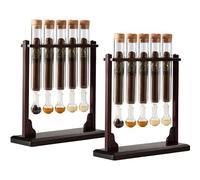 Gvqng Cigar Flavor Injector Humidifier, Premium Wooden Cigar Infuser & Humidor Box with Borosilicate Glass Tube, Cedar Stopper, for Whiskey, Rum & Vanilla Flavors,Brown,2pcs