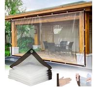Gvqng Clear Plastic Tarp with Grommets, Heavy Duty Waterproof Transparent Vinyl Small Tarps, Outdoor Garden Rainproof Tarpaulin, for Winterizing Windows and Winter Protection,A,3m*8m