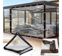Gvqng Clear Waterproof Tarps, Heavy Duty Transparent Tarpaulins, Vinyl Tarps with Grommet, Outdoor Transparent Cover, for Greenhouse, Patio, Porches, Tent, Chicken Coop,A,1m*2m