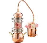 Gvqng Distiller Pure Copper Household, Copper Moonshine Still with Cooling Tube, 2L/3L Small Fresh Flower Essential Oil Distiller, for Moonshine Essential Oils, Distilled,2L