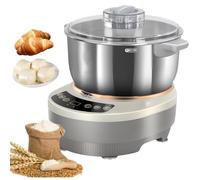 Gvqng Dough Maker with Ferment Function, Electric Dough Maker, Kitchen Bread Kneading Machine, Microcomputer Timing, Front Touch Panel, for Bread Pizza Dumpling,Silver,5L