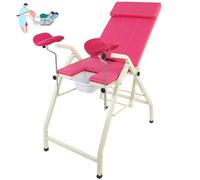 Gvqng Folding Gynecological Examination Bed, Examination Table For Childbirth, Folding Operating Room Bed, Surgical Flushing & Women Nursing Equipment, Examination Chair,rose red,No pedals