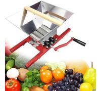 Gvqng Fruit and Apple Crusher, 7L/1.8 Gallon Portable Fruit Scratter Pulper, Manual Juicer Grinder Stainless Steel With Handle, for Wine and Cider Pressing,Red,7L