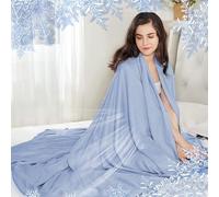 Gvqng Ice Blankets, Ice Blankets for Hot Sleepers and Night Sweats, Ice Blanket for All-Season, Travel Cooling Blanket, Summer Bed Quilt, Light and Thin Cool Quilt, for Living Room,blue,90 * 100cm