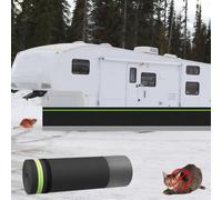 Gvqng Rv Skirting, Heavy Duty Travel Trailer Skirting, DIY Skirting for Campers and RVs, Rv Skirt Iron Mesh at The Bottom, Waterproof Polyester Fiber, in Cold Weather,Black,38m/124ft