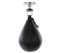 Gvqng Speed Bag, Speed Ball, Boxing Ball with Swivel, Hanging Leather Speed Bags Boxing with Latex Bladder for Muay Thai, Boxing, Kickboxing, Fitness,Black