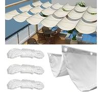 Gvqng Sun Shade Sail Retractable Wave, Breathable Square Patio Sail Pergola with Rope, 90% UV Block, Rectangle Awning Canopy for Outdoor Garden Patio Yard Lawn,02,2x7m(BxL)