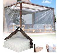 Gvqng Transparent Vinyl Tarps, Outdoor Garden Rainproof Tarpaulin, Clear Vinyl Tarp Outdoor with Grommets, Wind and Cold Resistant for Gardens Garages Patios, Greenhouse Plant,A,3m*9m
