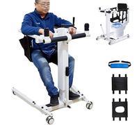 Gvqng Upgrade Patient Lift for Home, Electric Patient Lift Transfer Chair, Portable Handicap for Car, Bathroom Transfer Chairs for Seniors, Adjustable Height, Max Load 280lbs,White