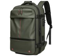 Gvqng Vacuum Backpack, Hand Luggage, Expandable 60 L with Vacuum Compression, Water-Repellent, with Vacuum Seal Compression, Vacuuming with One Push of a Button,Green