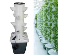 Gvqng Vertical Gardening Planter, Hydroponic Grow System Tower Kit, Inside Gardening Growing System Kit, Hydroponics Tower Garden, for Herbs, Fruits and Vegetables,5 layer 15 holes