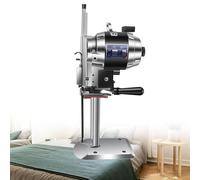 Gvqng Vertical Straight Blade Cutting Machine, Fabric Cutter with Automatic Sharpening, Industrial Cloth Leather Carpet Cutting Machine, for Multilayer Fabric Leather Cloth,Silver,8 inches