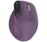 Gvqng Wireless Ergonomic Vertical Mouse, Ergonomic Triple-Connect Wireless Mouse, with Adjustable DPI 1000-2400, Bluetooth 5.0 & USB-C Receiver, for Laptop/PC/Mac,Purple