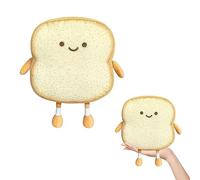 GVSAVY 1 Pcs toast pillow, cartoon sofa cushion, soft lunch break accessories, plush bread toy, cute table decoration, suitable for office, living room, bay window (18 * 18 * 6cm)