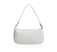 GVSAVY 1 vintage underarm bag, crocodile textured bag, PU leather shoulder bag, mini hand clutch (white)