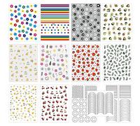 GVSAVY 15 Cute Nail Stickers, Fun Nail Stickers, Environmentally Friendly & Safe Self-Adhesive, Suitable for Women & Children's Nail Art DIY
