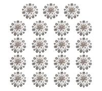 GVSAVY 15 Pieces of Pearl Flower Accessories - Rhinestone, Snowflake, Artificial Diamond - 2.7cm