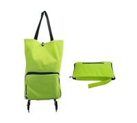 GVSAVY 1pcs Green Folding Trolley Bag, Foldable Supermarket Shopping Cart, Waterproof Practical Shopping Bag, Grocery Bag Cart, Portable Oxford Cloth Tote Bag
