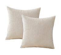 GVSAVY 2 off-white pillowcases, throw pillow sofa cushion, decorative pillowcase with hidden zipper, comfortable cushion cover for sofa, bedroom, chair, etc.