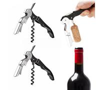 GVSAVY 2 Pack Corkscrew, 3 in 1 Multi-Function, Stainless Steel, Screw Corkscrew, Suitable for Red Wine, Champagne, Beer