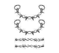 GVSAVY 2 PCS Stud & Thorn Shoe Charms, DIY Removable, Fashion Chain, Metal Punk Style, Suitable for Birthday, Festival, Party Favors